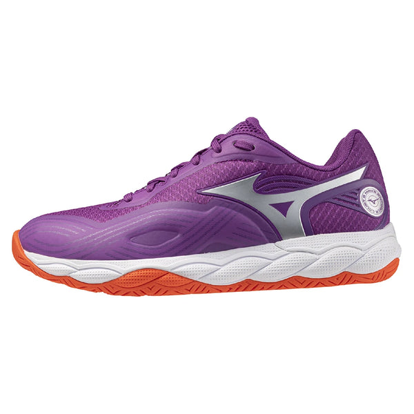 Women's Wave Enforce Court 2 AC Tennis Shoes Dahlia and Galaxy Silver,Footwear,Mizuno,Dahlia/Galaxy Silver,6,Tennis Express,550131_6L9Z