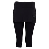 Women's Tennis Capri Skort-Apparel-BloqUV-6002_Black-B-Tennis Express