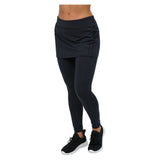 Women's Tennis Skirt Leggings-Apparel-BloqUV-6004-B-Black-Tennis Express