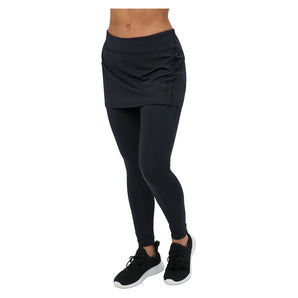 Women's Tennis Skirt Leggings-Apparel-BloqUV-6004-B-Black-Tennis Express