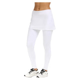 Women's Tennis Skirt Leggings-Apparel-BloqUV-6004-B-White-Tennis Express