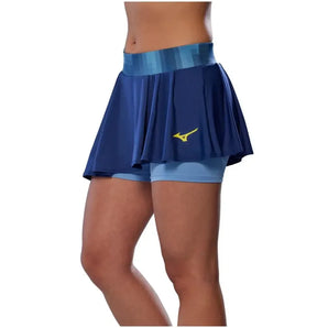 Women's Printed Flying Tennis Skort Bellwether Blue-Apparel-Mizuno-650015-BWBWU25-2-Tennis Express