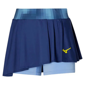 Women's Printed Flying Tennis Skort Bellwether Blue-Apparel-Mizuno-650015-BWBWU25-Tennis Express