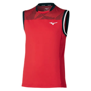 Men's Shadow Sleeveless Tennis Tee Fiery Red-Apparel-Mizuno-650022-1R1R-Tennis Express