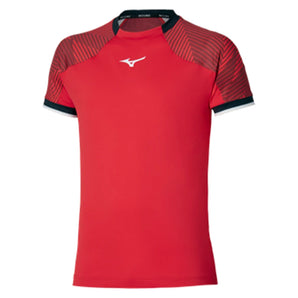 Men's Shadow Tennis Tee Fiery Red-Apparel-Mizuno-650023-1R1R-Tennis Express