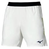 Men's 7 Inch Amplify Tennis Shorts-Apparel-Mizuno-0030 White/Yellow-S, [current_file_name-Tennis Express