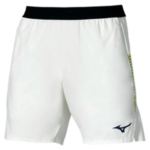Men's 7 Inch Amplify Tennis Shorts-Apparel-Mizuno-0030 White/Yellow-S, [current_file_name-Tennis Express