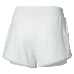 Women's Flex Short White and Lava Orange, Mizuno, Tennis Express, 650035-0025-1