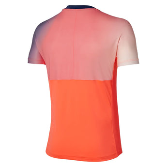 Men's Shadow Short Sleeve Tee Lava Orange, Mizuno, Tennis Express, 650042-2525F26-1