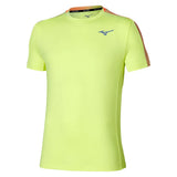 Men's Shadow Short Sleeve Tee Lime Pulp, Mizuno, Lime Pulp, Tennis Express, 650042-4H4HF26-LIME-PULP-1