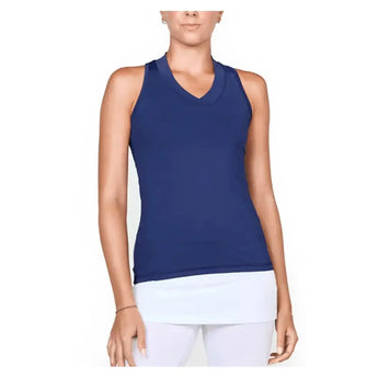 Women's UV Racerback Tennis Tank-Apparel-Sofibella-7001-B-Navy-Tennis Express