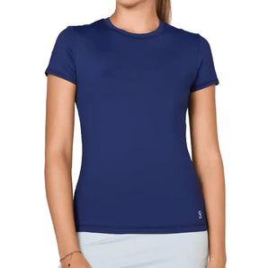 Women's UV Short Sleeve Tennis Top,Apparel,Sofibella,Navy,XS,Tennis Express,7012-BBB-navy-3