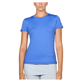 Women's UV Short Sleeve Tennis Top,Apparel,Sofibella,Valley Blue,XS,Tennis Express,7012-BBB-valblu-3