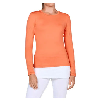 Women's UV Long Sleeve Tennis Top-Apparel-Sofibella-7013-BB-Nectarin-Tennis Express