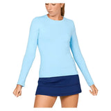 Women's UV Long Sleeve Tennis Top-Apparel-Sofibella-7013-Blue-Tennis Express