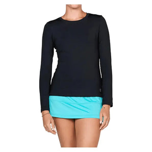 Women's UV Long Sleeve Tennis Top-Apparel-Sofibella-7013BLK-Tennis Express
