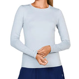 Women's UV Long Sleeve Tennis Top Stone,Apparel,Sofibella,Grey,XS,Tennis Express,7013STO-B