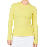 Women's UV Long Sleeve Tennis Top Sunshine,Apparel,Sofibella,Yellow,XS,Tennis Express,7013SUN-B