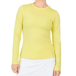 Women's UV Long Sleeve Tennis Top Sunshine,Apparel,Sofibella,Yellow,XS,Tennis Express,7013SUN-B
