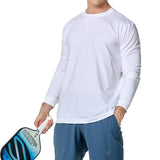Men's SB Sport Classic Fit Long Sleeve Tennis Crew White-Apparel-Sofibella-8016WHT-B-Tennis Express