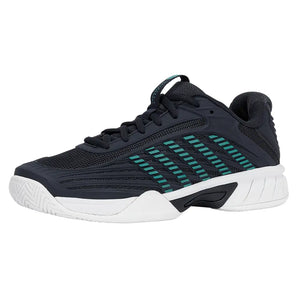 Juniors Hypercourt Express 3 Tennis Shoes Carbon and Baltic,Footwear,K-Swiss,Carbon/Baltic,1Y,Tennis Express,84603-009F26-y
