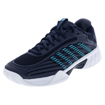 Juniors Hypercourt Express 3 Tennis Shoes Carbon and Baltic,Footwear,K-Swiss,Carbon/Baltic,1Y,Tennis Express,84603-009F26copy