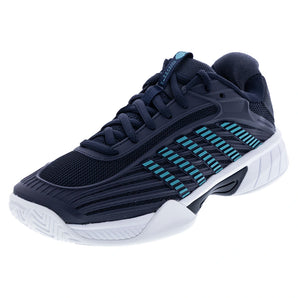 Juniors Hypercourt Express 3 Tennis Shoes Carbon and Baltic,Footwear,K-Swiss,Carbon/Baltic,1Y,Tennis Express,84603-009F26copy
