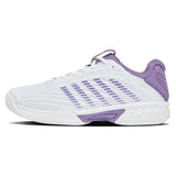 Juniors' Hypercourt Express 3 Tennis Shoes White and Purple Haze-Footwear-K-Swiss-84603-163-1-Tennis Express