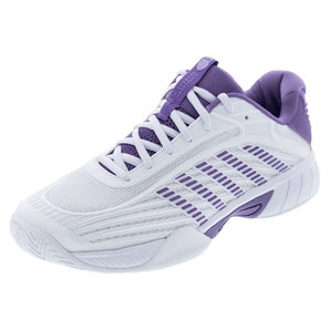 Juniors' Hypercourt Express 3 Tennis Shoes White and Purple Haze,Footwear,K-Swiss,1Y,WHITE/PURPLE_HAZE,Tennis Express,84603-163S26copy