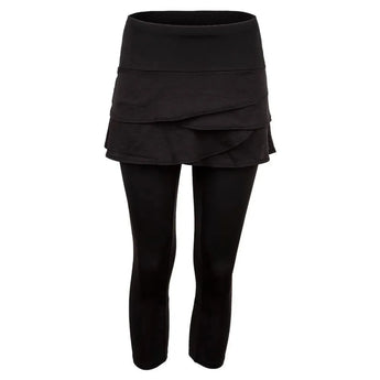 Women's Scallop Tennis Capri-Apparel-Lucky In Love-85341-001_BLACK-L-Tennis Express