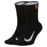 Court Multiplier Max Crew Tennis Socks (2 Pairs)-Socks-Nike-90380-010_BLACK-L-Tennis Express