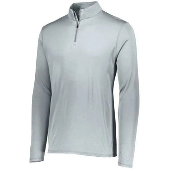 Youth Attain Wicking 1/4 Zip-Apparel-Augusta-92375-099_SILVER-L-Tennis Express