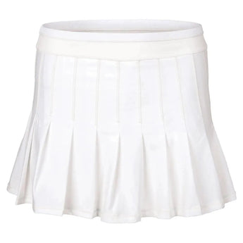 Women's Long Retro Pleated Tennis Skort-Apparel-Lucky In Love-93195-110_WHITE-L-Tennis Express
