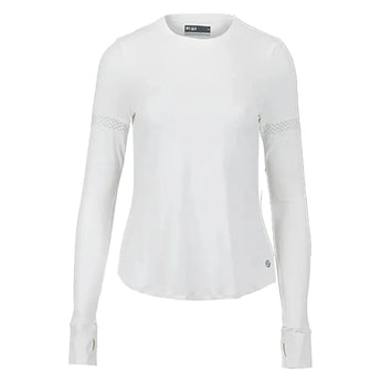 Women's Pacer Long Sleeve Tennis Top-Apparel-Lija-WHITE-XS, [current_file_name-Tennis Express
