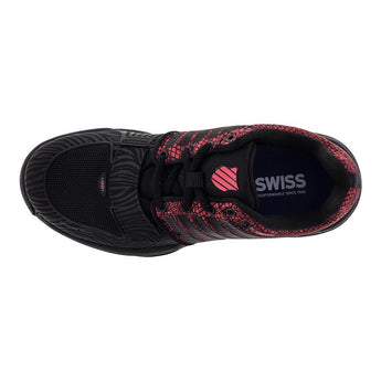 Women's X Court Tennis Shoes Black and Metallic Red,Footwear,K-Swiss,,,Tennis Express,93351-050S16-1-2