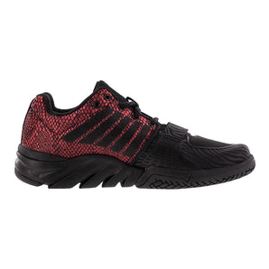 Women's X Court Tennis Shoes Black and Metallic Red,Footwear,K-Swiss,,,Tennis Express,93351-050S16-Right