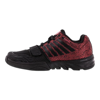 Women's X Court Tennis Shoes Black and Metallic Red,Footwear,K-Swiss,,,Tennis Express,93351-050S16-left