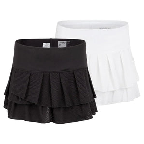 Women's Wavy Pleat Tier Tennis Skort-Apparel-Lucky In Love-93558-DEFAULT-L-Tennis Express