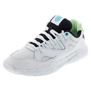 Women's Tura Team Pickleball Shoes White and Paradise Green,Footwear,K-Swiss,5,,Tennis Express,94076-971U25copy
