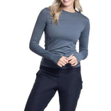 Women's 24/7 Long Sleeve Tennis Crew-Apparel-BloqUV-94386-SMOKE-L-Tennis Express
