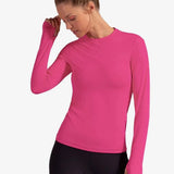 Women's 24/7 Long Sleeve Tennis Crew-Apparel-BloqUV-94387-PASSION_PINK-L-Tennis Express