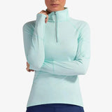Women's Mock Zip Tennis Top-Apparel-BloqUV-94388-MINT-L-Tennis Express