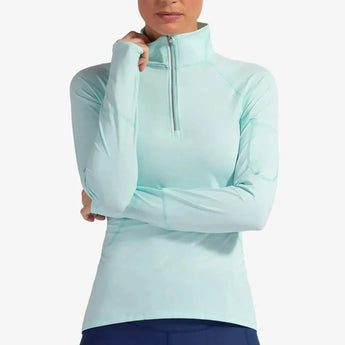 Women's Mock Zip Tennis Top-Apparel-BloqUV-94388-MINT-L-Tennis Express