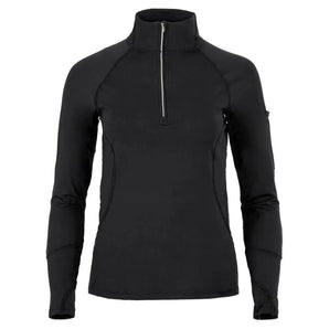 Women's Mock Zip Tennis Top-Apparel-BloqUV-94389-BLACK-L-Tennis Express