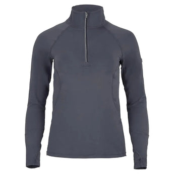 Women's Mock Zip Tennis Top-Apparel-BloqUV-94389-SMOKE-L-Tennis Express