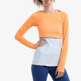 Women's Tennis Crop Top-Apparel-BloqUV-94397-TANGERINE-L-Tennis Express