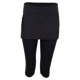 Women's Tennis Capri Skort-Apparel-BloqUV-94403-BLACK-L-Tennis Express
