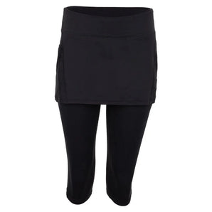 Women's Tennis Capri Skort-Apparel-BloqUV-94403-BLACK-L-Tennis Express