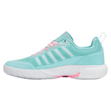 Women's Ultra Court Padel Shoes Soft Neon Blue and White-Footwear-K-Swiss-94436-411-1-Tennis Express