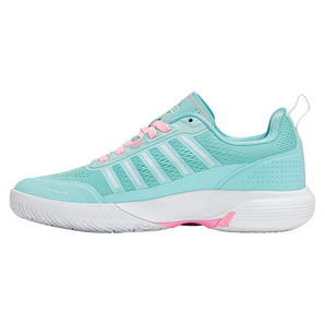 Women's Ultra Court Padel Shoes Soft Neon Blue and White-Footwear-K-Swiss-94436-411-1-Tennis Express